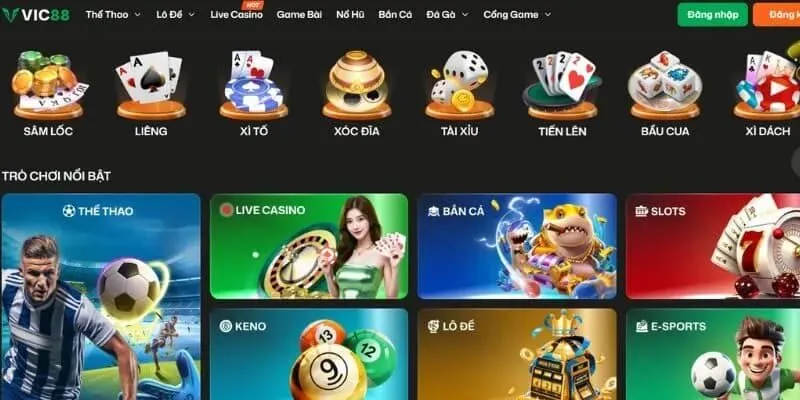 Kho game hấp dẫn tại VIC88