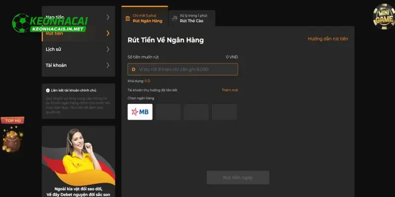 Các bước thanh toán tại nhà cái Debet